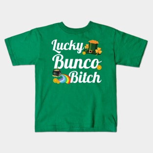 Funny St. Patrick's Day Lucky Bunco Bitch Kids T-Shirt